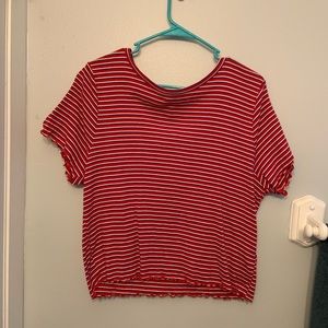 forever 21 plus cropped stripped t shirt